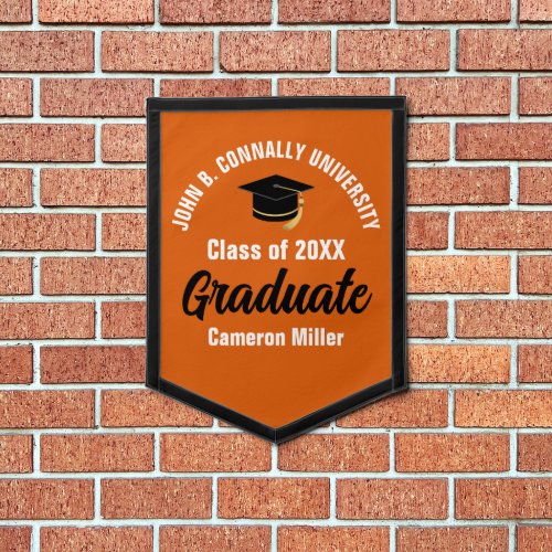 Orange White Graduate Custom Graduation Keepsake