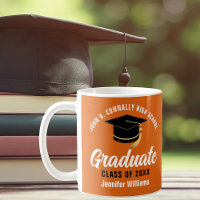 Orange White Graduate Personalized Graduation