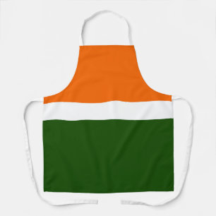 Orange White Green Plain Color Block Design Apron