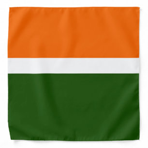 Orange White Green Plain Color Block Design Bandana