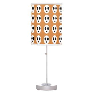 Orange White Halloween Ghost Pattern 