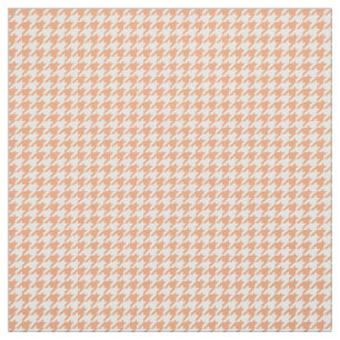 Orange White Houndstooth Pattern Fabric