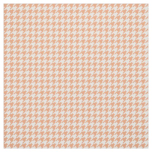 Orange White Houndstooth Pattern Fabric