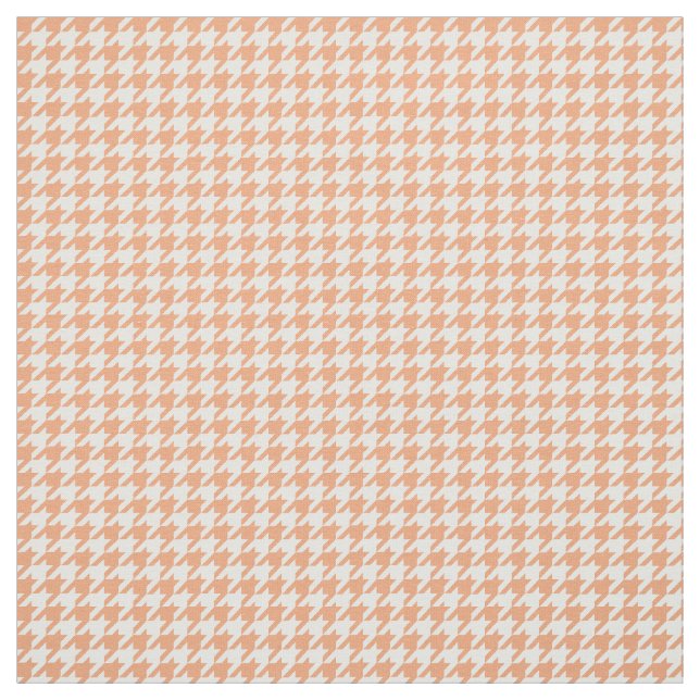 Orange White Houndstooth Pattern Fabric (Swatch)