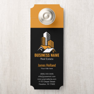 Orange White House Logo Real Estate Door Hanger