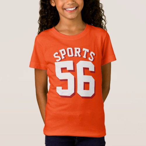 Orange  White Kids  Sports Jersey Design T_Shirt
