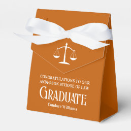 Orange White Law School Custom Graduation Party Favor Boxes