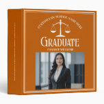 Orange White Law School Graduation Photo Album 3 Ring Binder