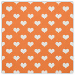 Orange White Love Heart Pattern Design  Fabric