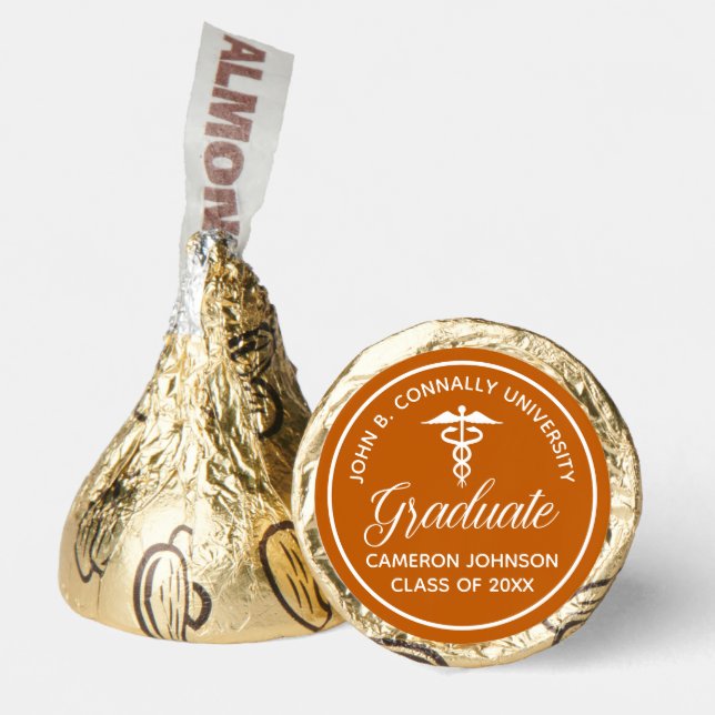 Orange White Medical School Graduation Party Hershey®'s Kisses® (Front)