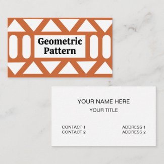 Orange White Modern Geometric Business Card