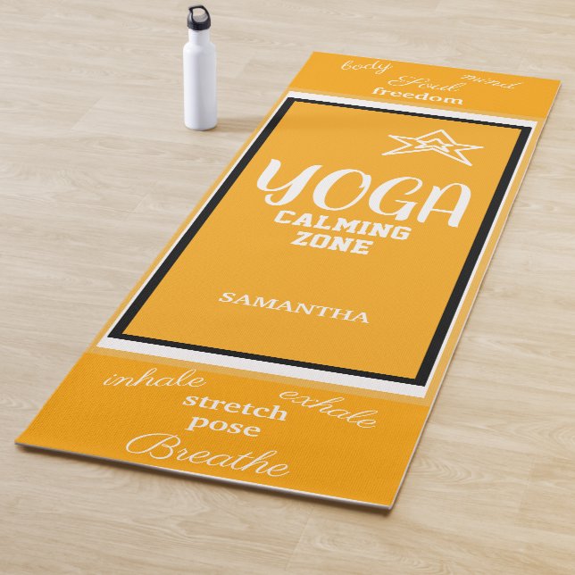 Orange White Name Yoga Mat (In Situ)