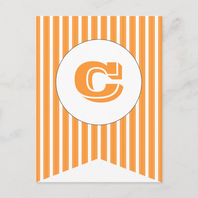 Orange | White Party Flag Bunting Banner Post Card (Front)