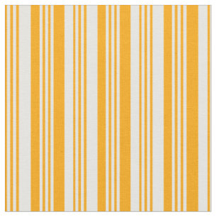 Orange & White Pattern of Stripes Fabric