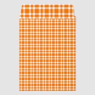 Orange White Plaid Pattern Envelope Mailers