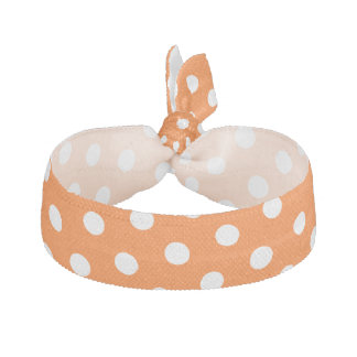 Orange & White Polka Dot Pattern Hair Tie