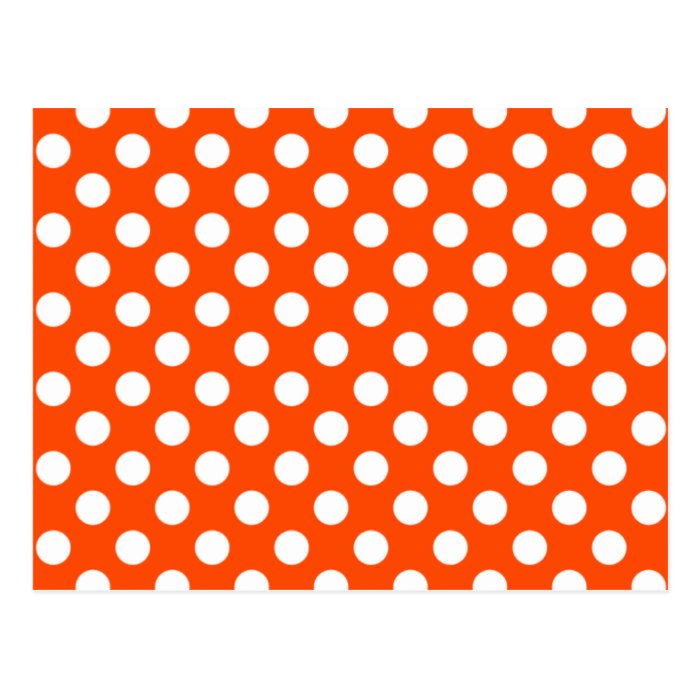 Orange & White Polka Dot Wedding RSVP Postcard