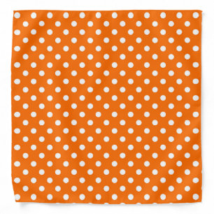 Orange White Polka Dots Design Bandana