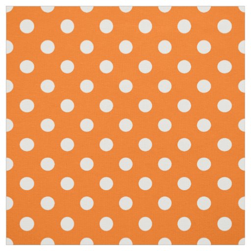 Orange White Polka Dots Textile Fabric