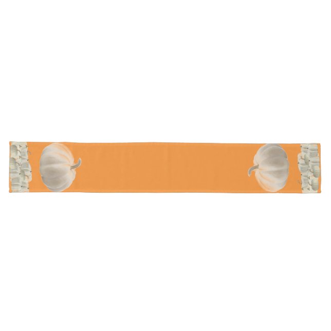 Orange White Pumpkins Thanksgiving Fall  Long Table Runner (Horizontal)