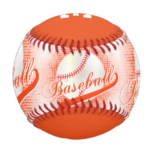 Orange  White Retro Baseball Sports