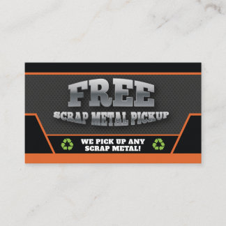 Orange & White Scrap Metal Pickup Business Card