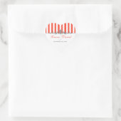 Orange White Silver Stripes Scroll Wedding Sticker (Bag)