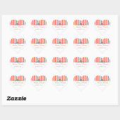 Orange White Silver Stripes Scroll Wedding Sticker (Sheet)