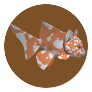 Orange-White Spotted Catfish Classic Round Sticker