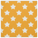 Orange White Stars Pattern Decorative Textile Fabric