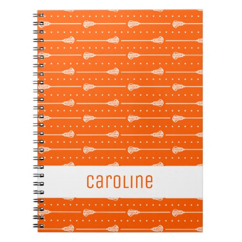 Orange White Sticks and Dotted Lines Pattern Notebook