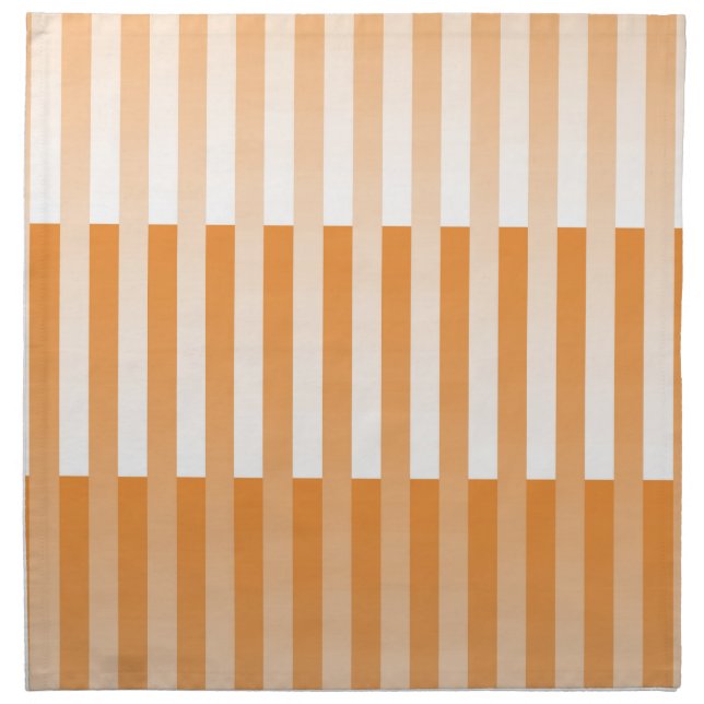 Orange White Striped Pattern Cloth Napkin (Front)