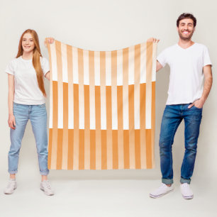 Orange White Striped Pattern Fleece Blanket