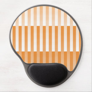 Orange White Striped Pattern Gel Mouse Pad