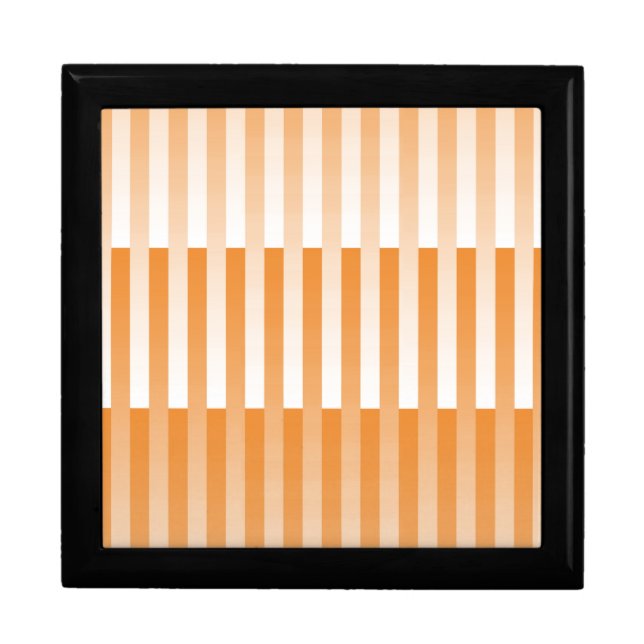 Orange White Striped Pattern Gift Box (Front)