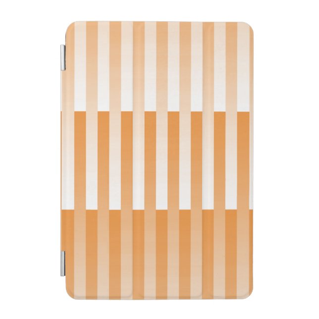 Orange White Striped Pattern iPad Mini Cover (Front)