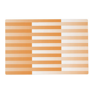 Orange White Striped Pattern Laminated Placemat