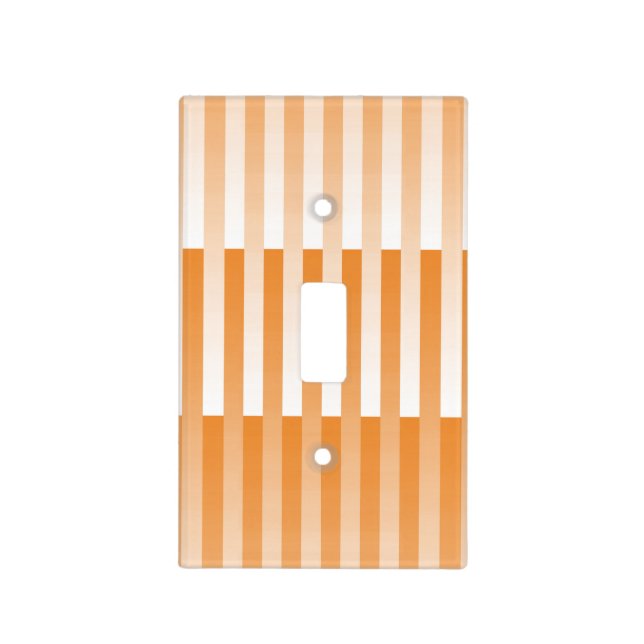 Orange White Striped Pattern Light Switch Cover (Front)