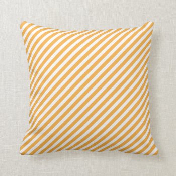 Orange & White Striped Throw Pillows by EnduringMoments at Zazzle