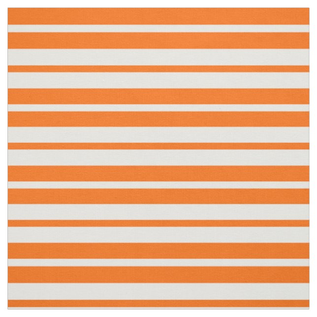 Orange White Stripes Pattern Design Fabric (Swatch)