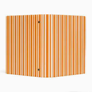 Orange White Stripes Pattern Mini Binder