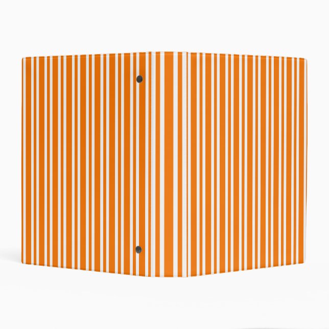 Orange White Stripes Pattern Mini Binder (Background)