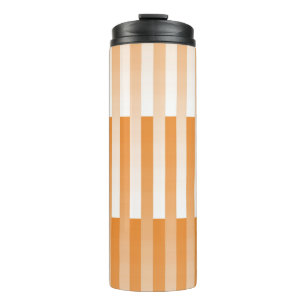 Orange White Stripes Pattern Thermal Tumbler