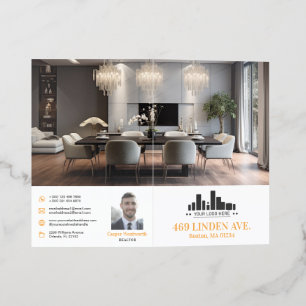 Orange White Stylish Real Estate Property Brochure