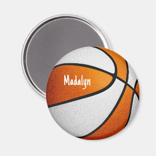orange white team colors basketball magnet