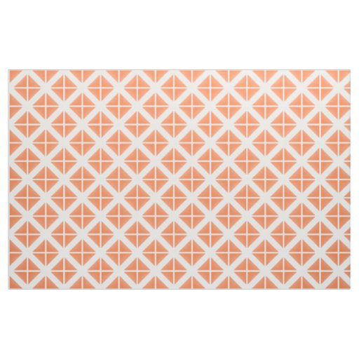 Orange White Trendy Triangles Pattern Fabric