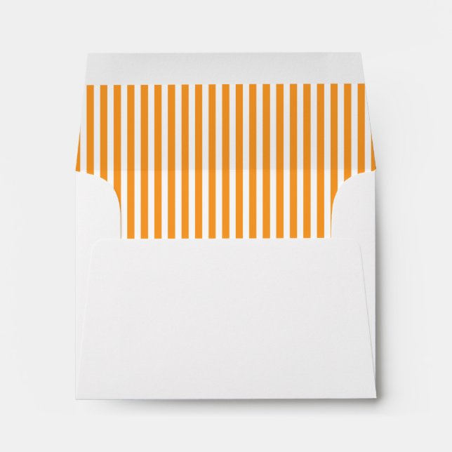 Orange White Vertical Stripe Lined Envelope (Back (Bottom))