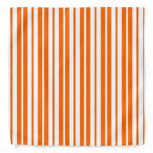 Orange White Vertical Stripes Pattern Bandana