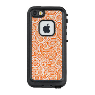 Orange & White Vintage Paisley LifeProof FRĒ iPhone SE/5/5s Case