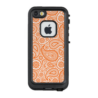 Orange & White Vintage Paisley LifeProof FRĒ iPhone SE/5/5s Case